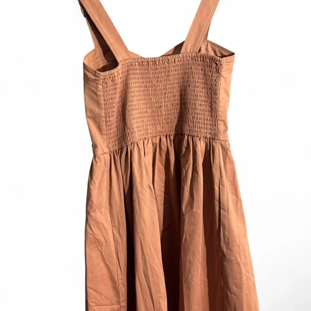 Rebecca Taylor Midi Dress in Blush Pink Smocked Back